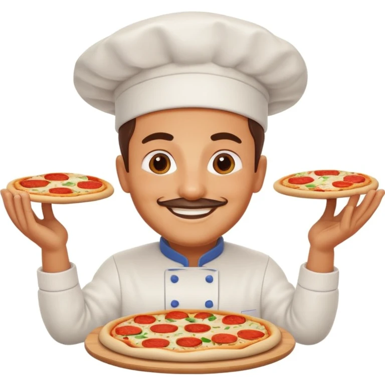 smiling Italian chef spinning pizza dough emoji