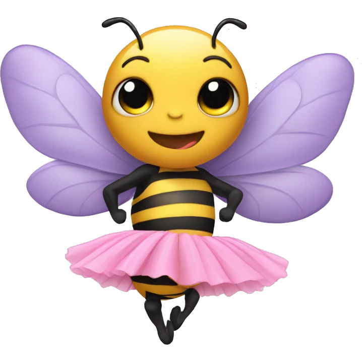 Flying bee wearing pink tutu emoji