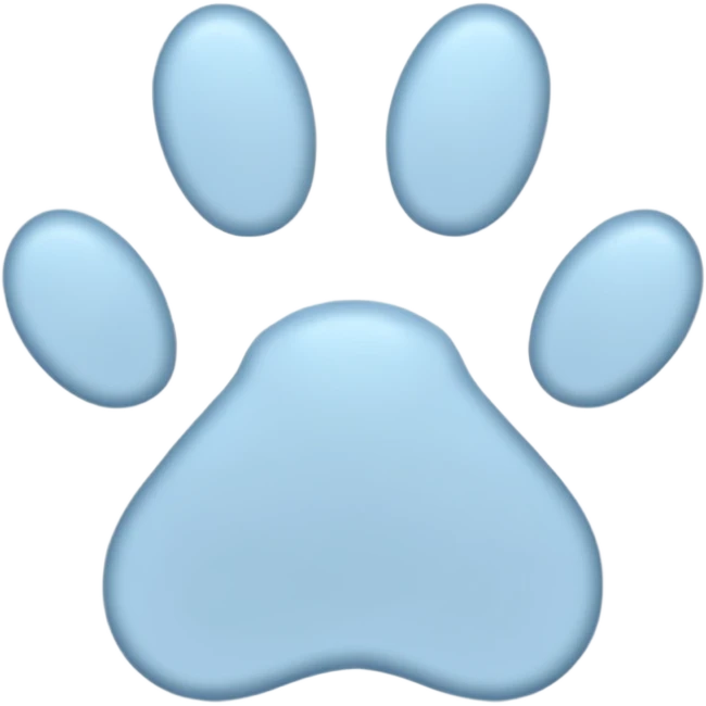 a pastel blue pawprint emoji