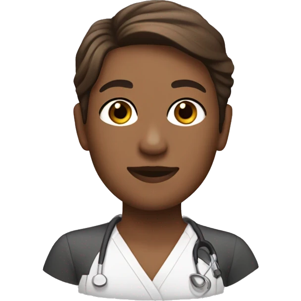 Esthetician with brown hair and is fitzpatrick 3 emoji