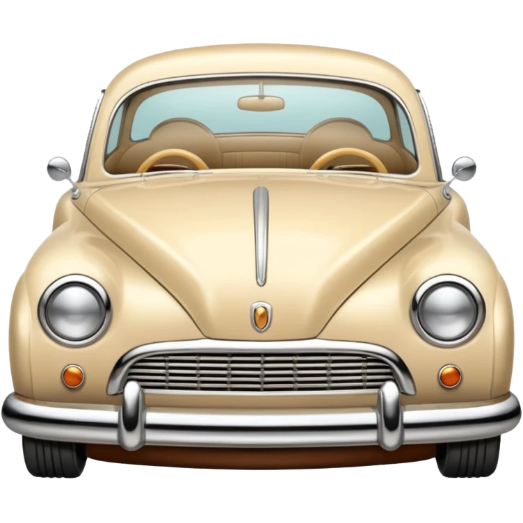 Beige creamy retro long car emoji