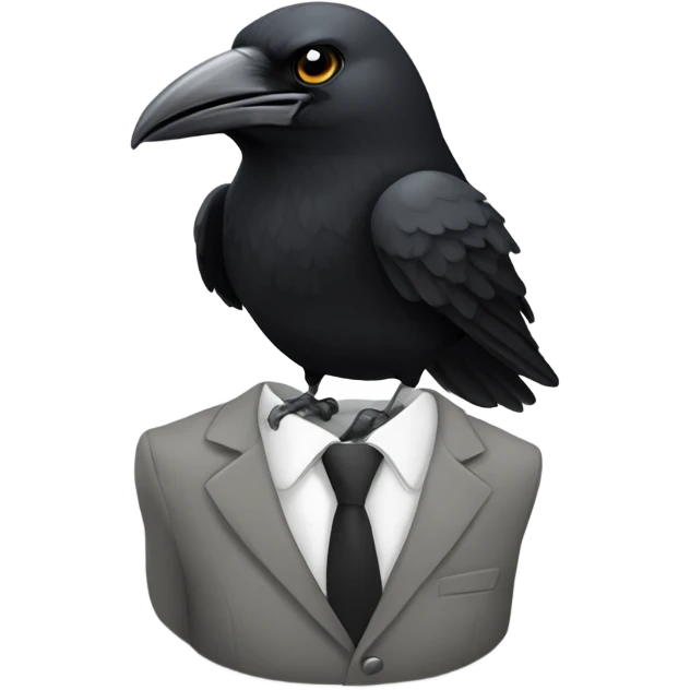 Crow saying “dih” in a buisness suit emoji