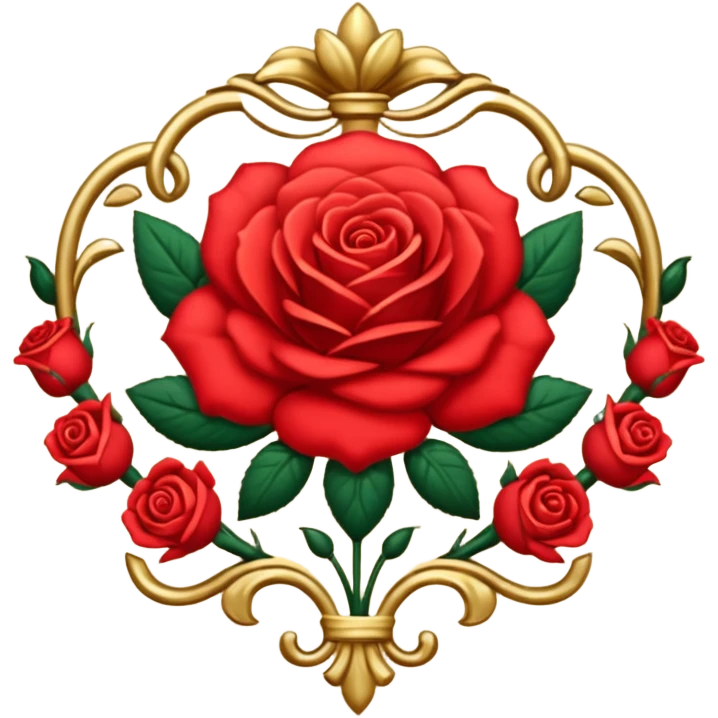 brasão com rosas condessa vermelha emoji