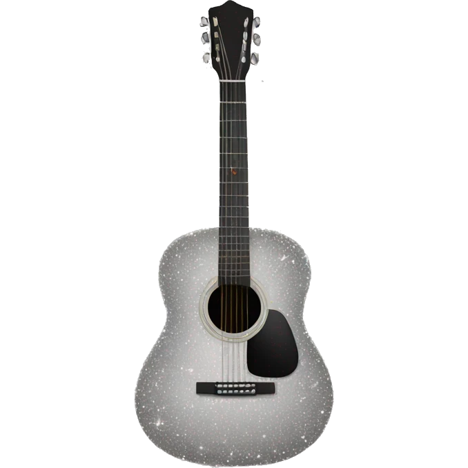 Silver sparkly acoustic guitar emoji