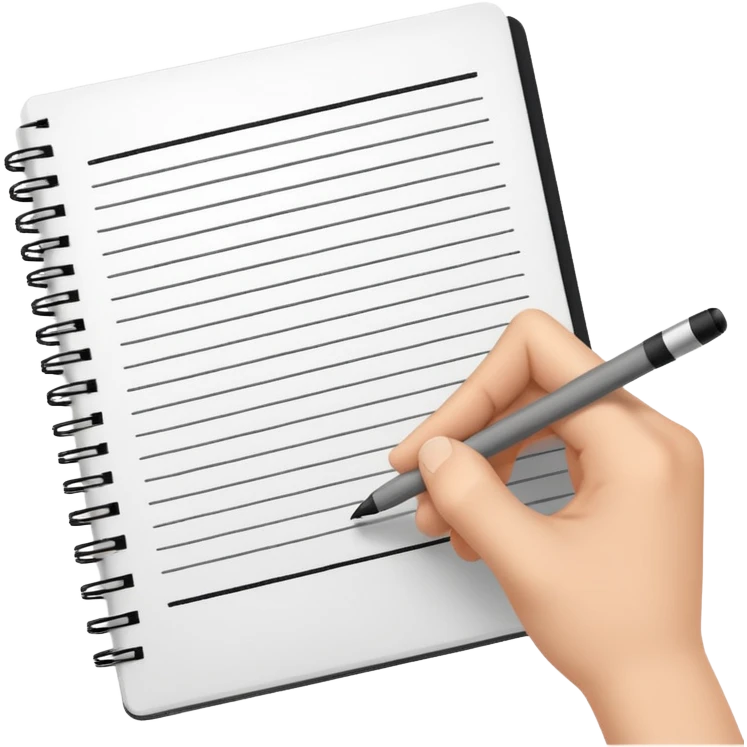 hand drawing a simple line in a notebook emoji