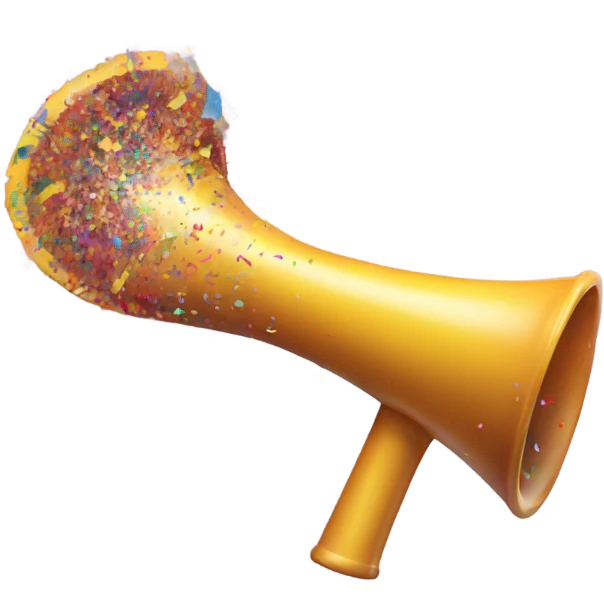 Party horn blowing confetti  emoji