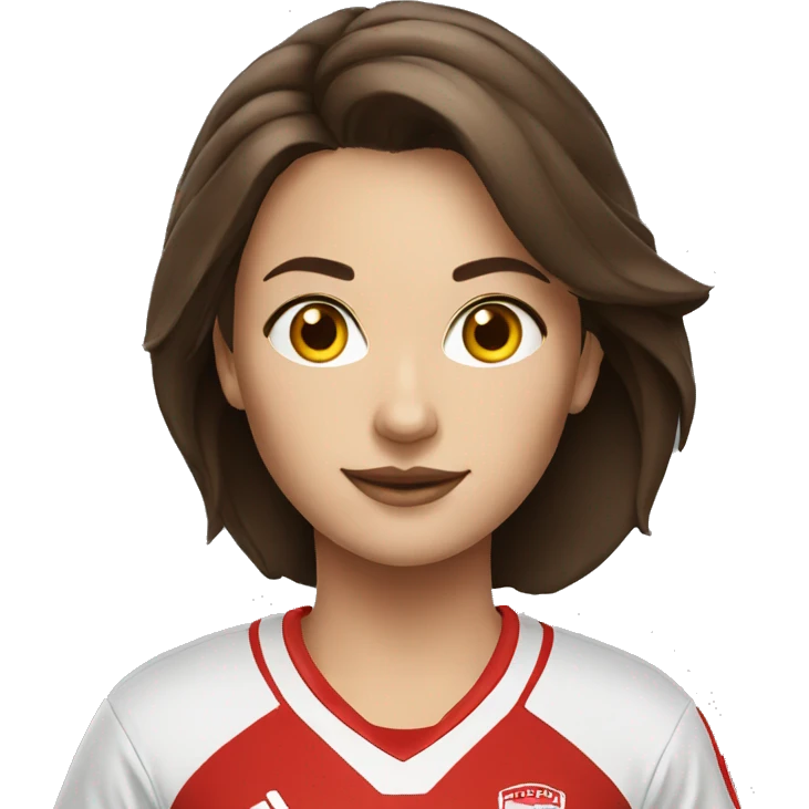 BRUNETTE woman SOCCER RED emoji