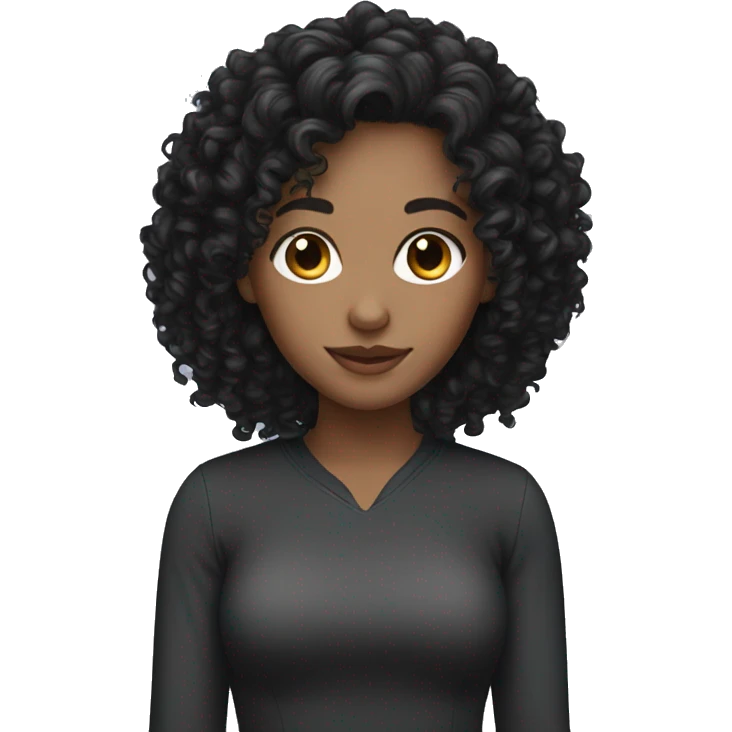 Black curly hair ,white girl emoji