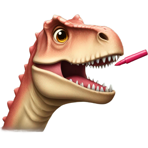 Dinosaur with lipstick emoji
