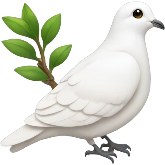 A dove of peace with a green twig in its beak emoji