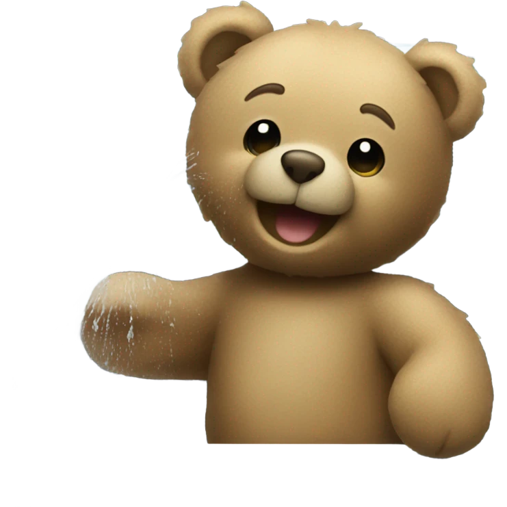 Teddy bear washing car emoji
