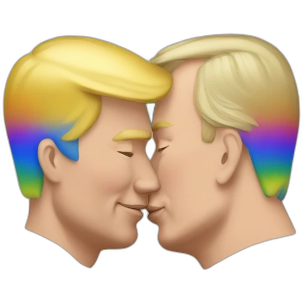trump and putin kissing, LGBTQ+ friendly, positivity, inclusiveness emoji