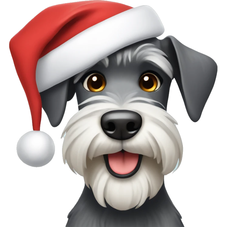 Schnauzer with Santa hat emoji