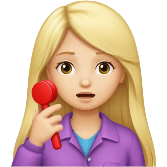 blonde cartoon girl long hair calling for a timeout emoji