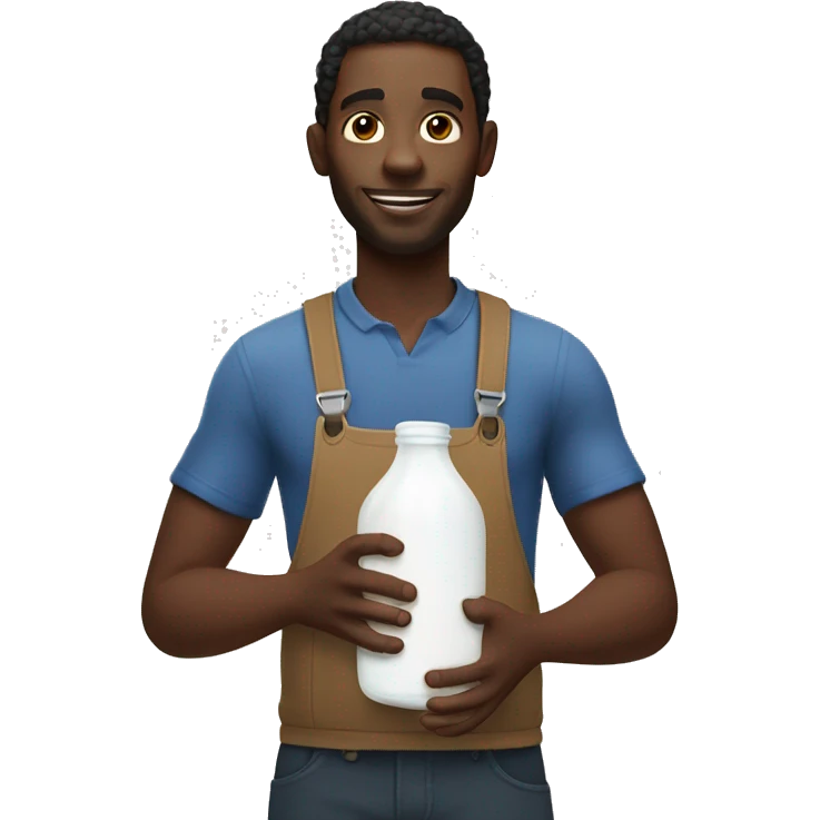 Black man holding a jug of milk emoji