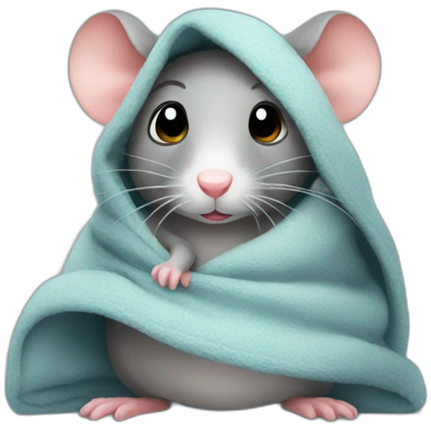 rat cozy in blanket emoji