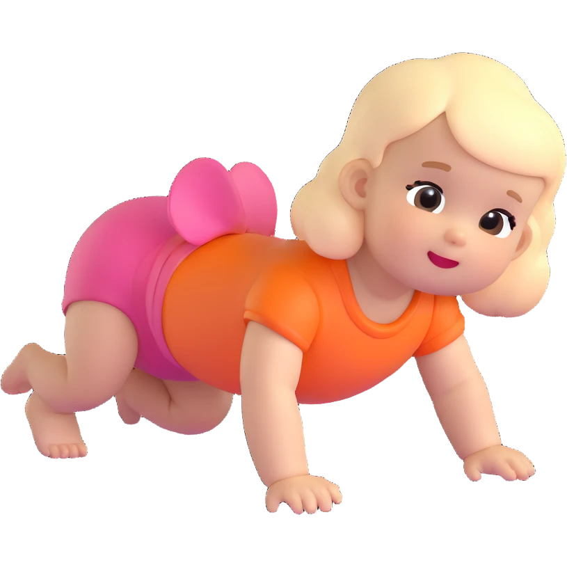 adorable baby girl crawling emoji