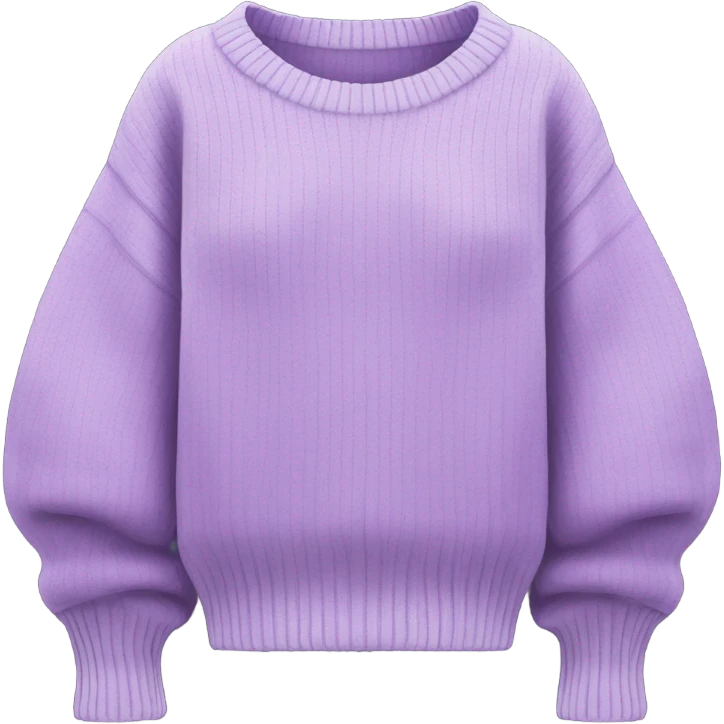 Lilac cropped oversize wool sweater, isolated emoji