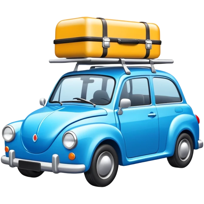Road trip car with roof luggage rack emoji
