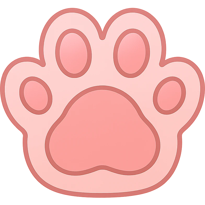 a cute and friendly pink paw print emoji emoji