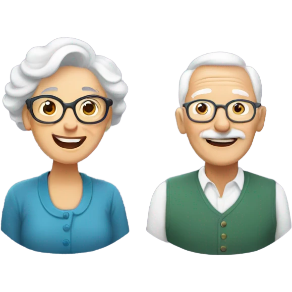 Happy grandpa and grandma  emoji