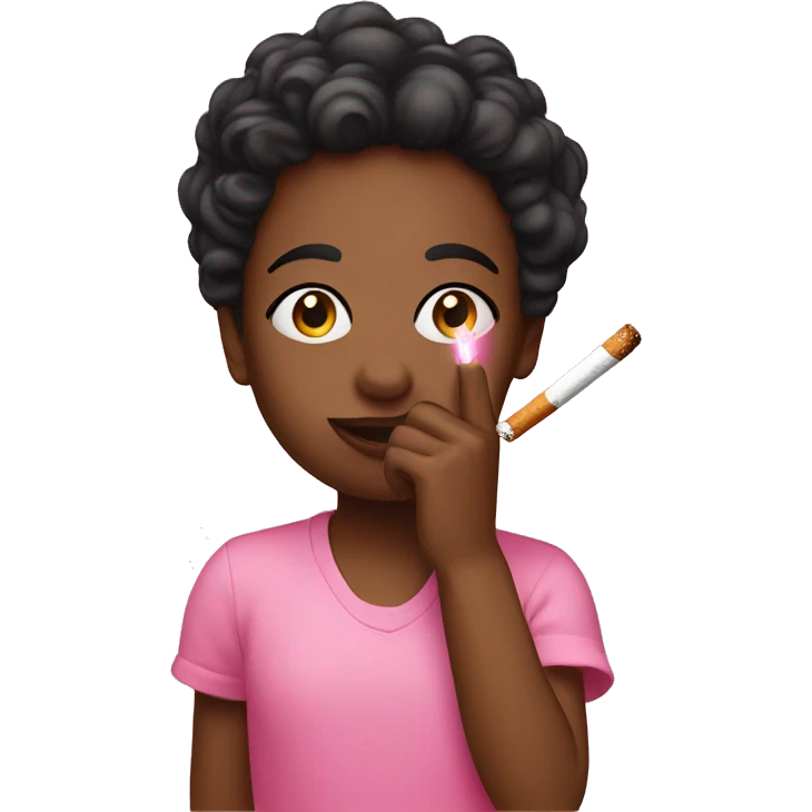 cigarette in hand with pink manicure emoji