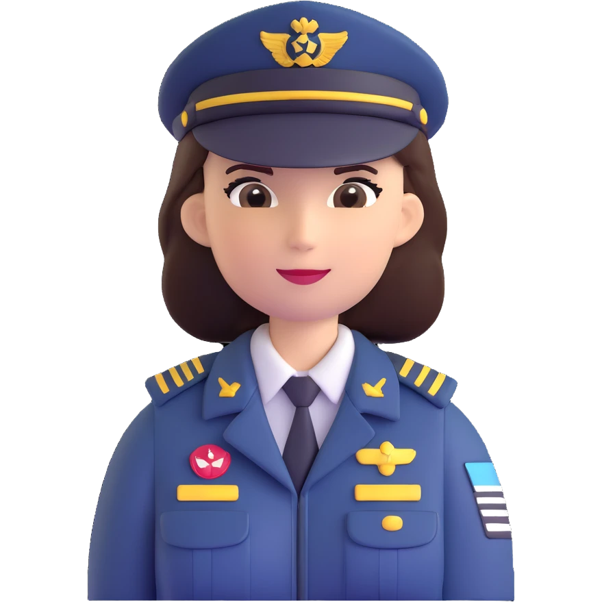 female pilot in uniform emoji