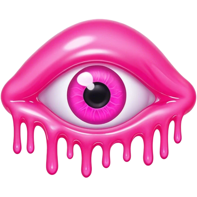 gummy pink neon melted eye emoji