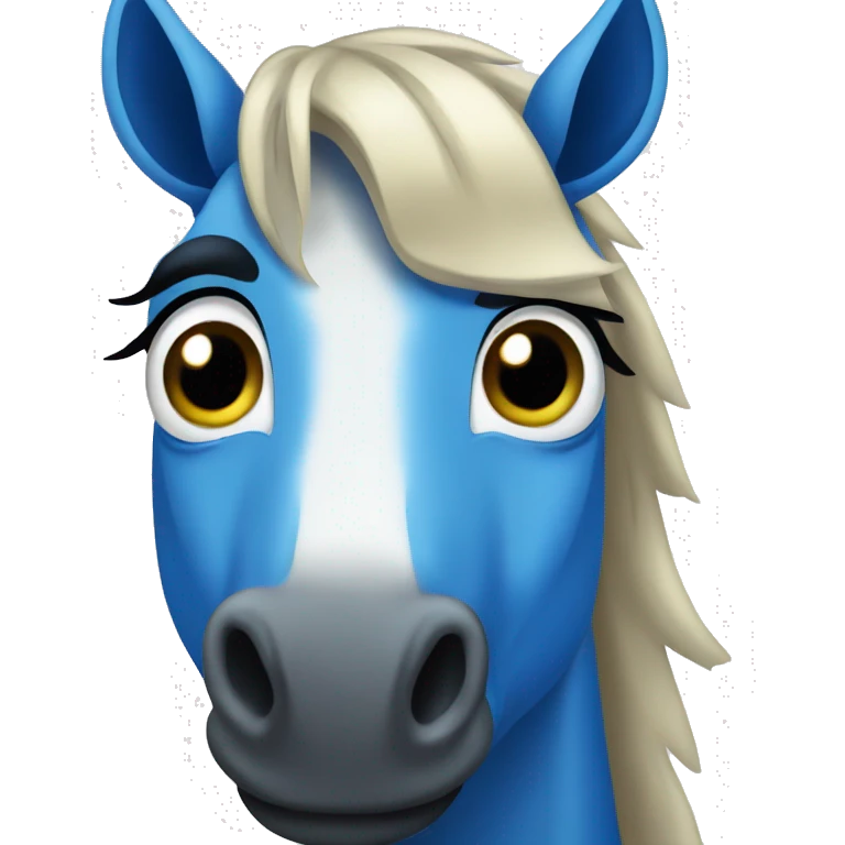 retarde blue horse and big eyes emoji