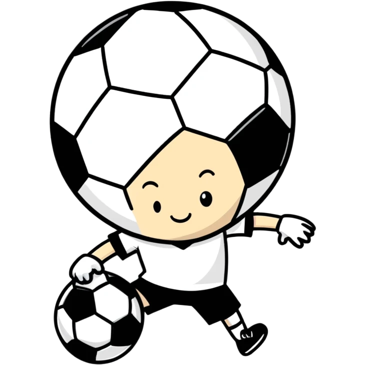 Soccer ball with legs and face  emoji