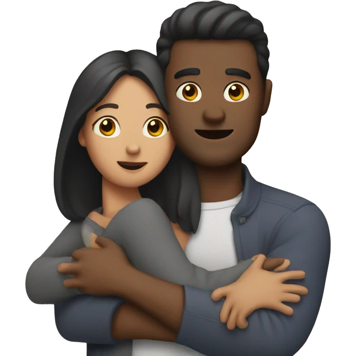 Man being held by woman emoji