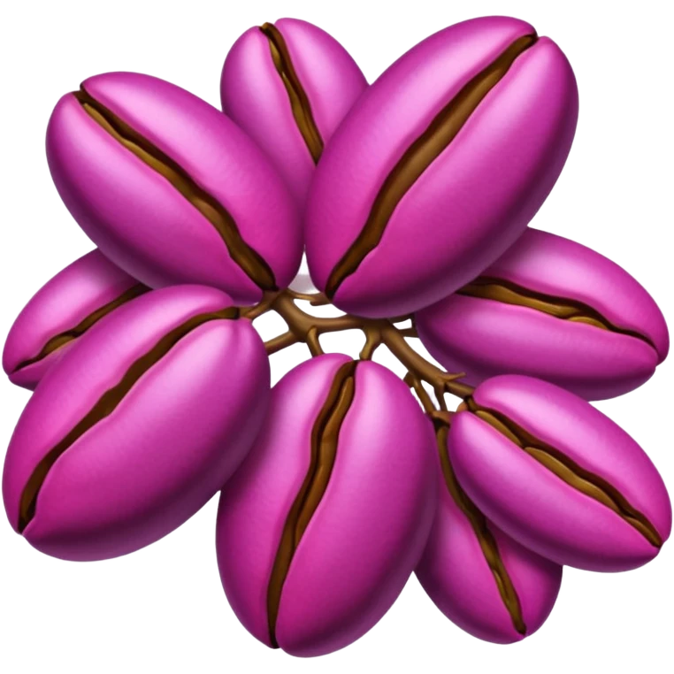 Create minimalist emoji in the style of Coffee Lover — a coffee shop and roastery brand.
Style: cozy, warm.
Colors — purple-pink range.
🫘 coffee beans emoji