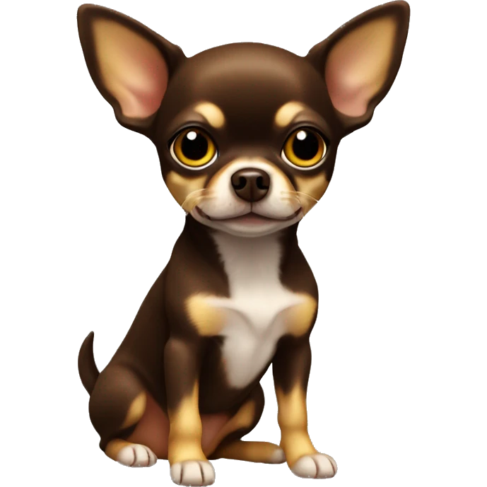 Perro Chihuahua marron oscuro con amarillo molesto  emoji