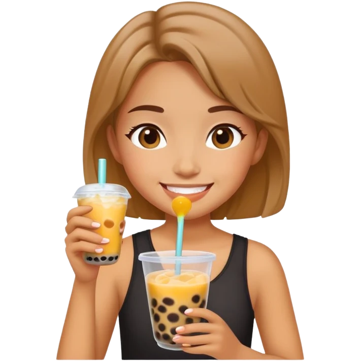 Girl drinking boba emoji