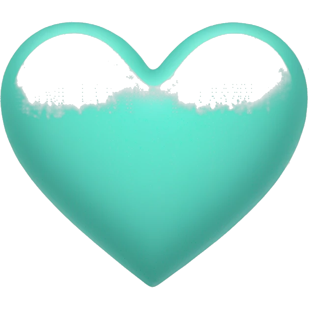 Pastel teal colored heart emoji