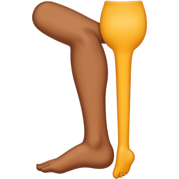 Emoji-style illustration of a single human leg, isolated from the body. Smooth, clean vector style, bright flat colors, bold outlines, minimal shading, rounded shapes, high-resolution emoji aesthetic. emoji