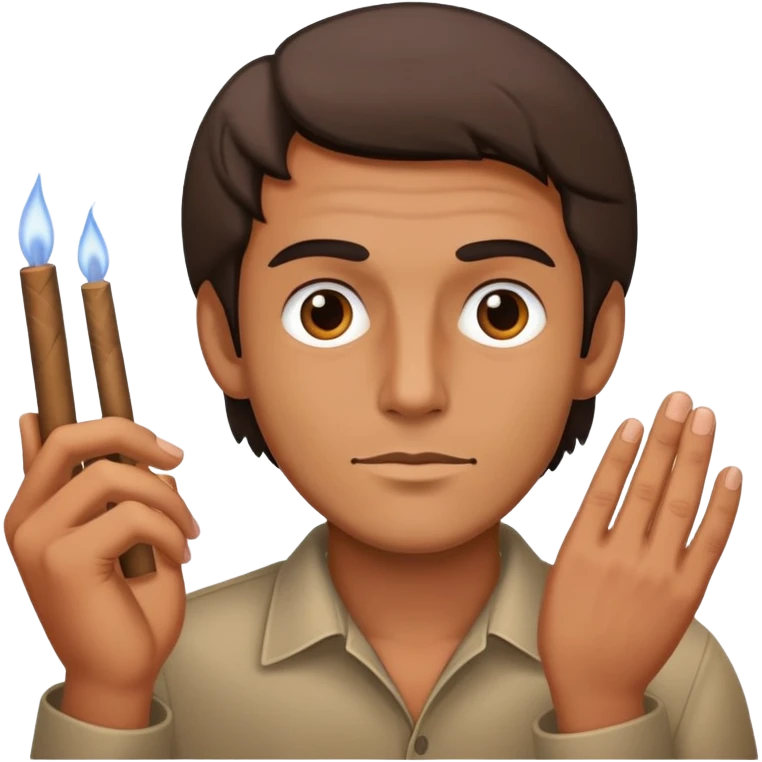 Man whit blunt in hands emoji