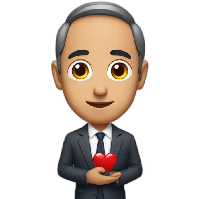 Eric zemmour holding a heart emoji