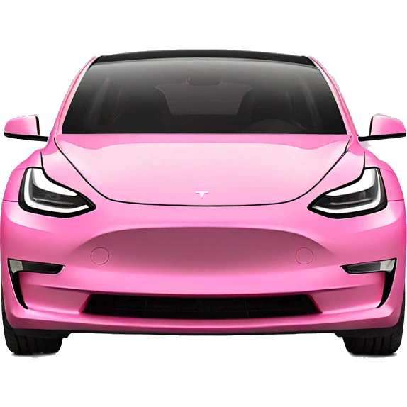 Pink Tesla model 3 back trunk emoji