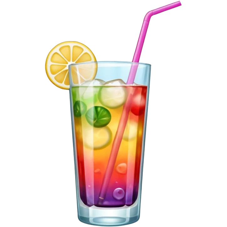 colorful cocktail with straw emoji
