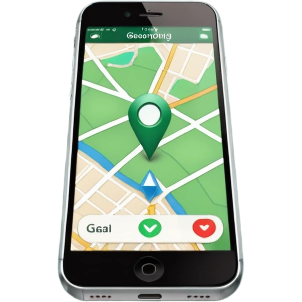 dark green geotag pointing to map on dark green iphone display emoji