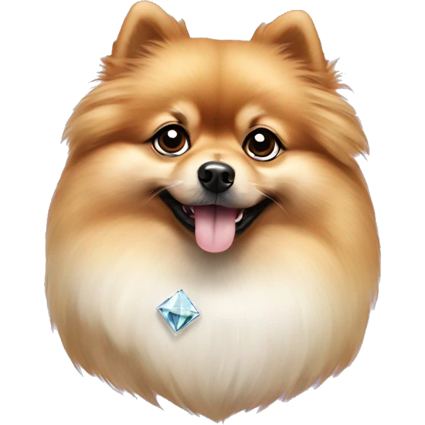 Pomeranian spitz with diamonds  emoji