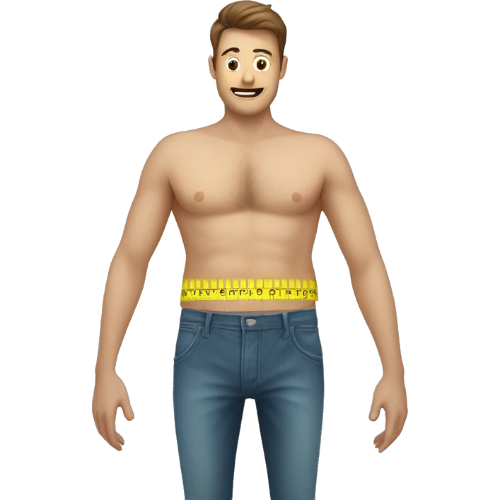 measurement tape around man's waist emoji
