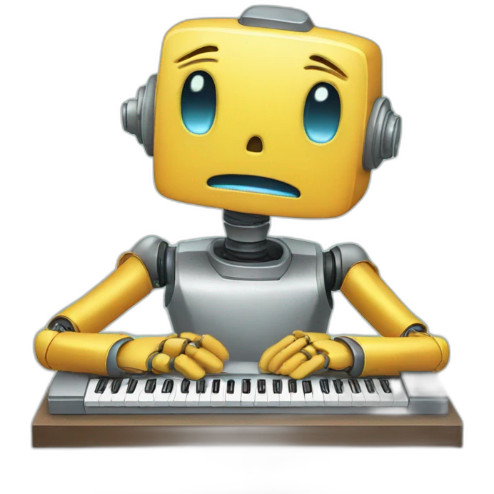 robot crying at keyboard emoji