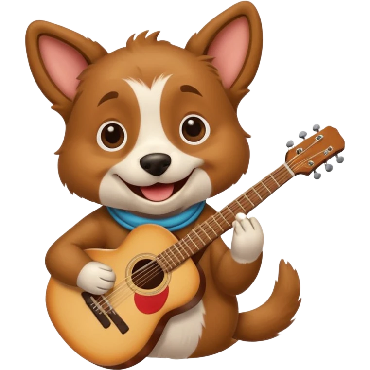 happy dog playing guitar emoji