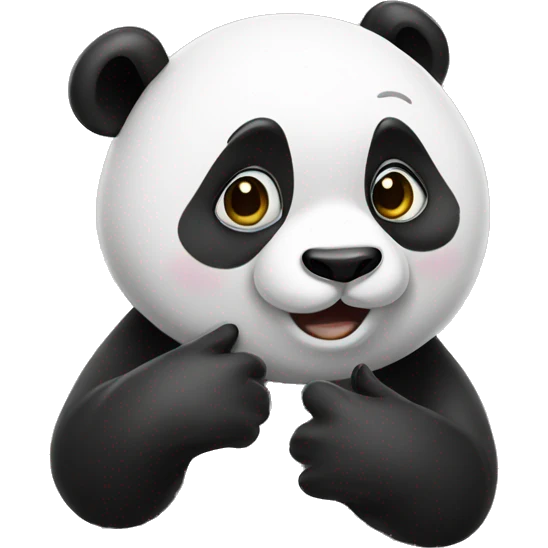 Panda sending kiss emoji