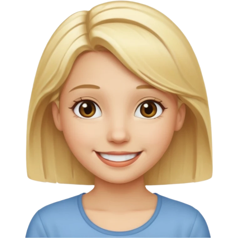 smiling girl with blonde hair emoji