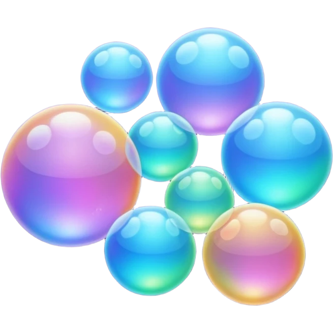 multiple bubbles in y2k style emoji