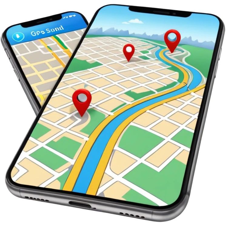 GPS map on iPhone Verticla standing emoji