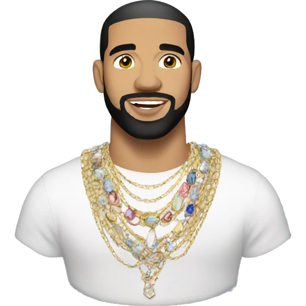 Drake with lots of jewelry emoji